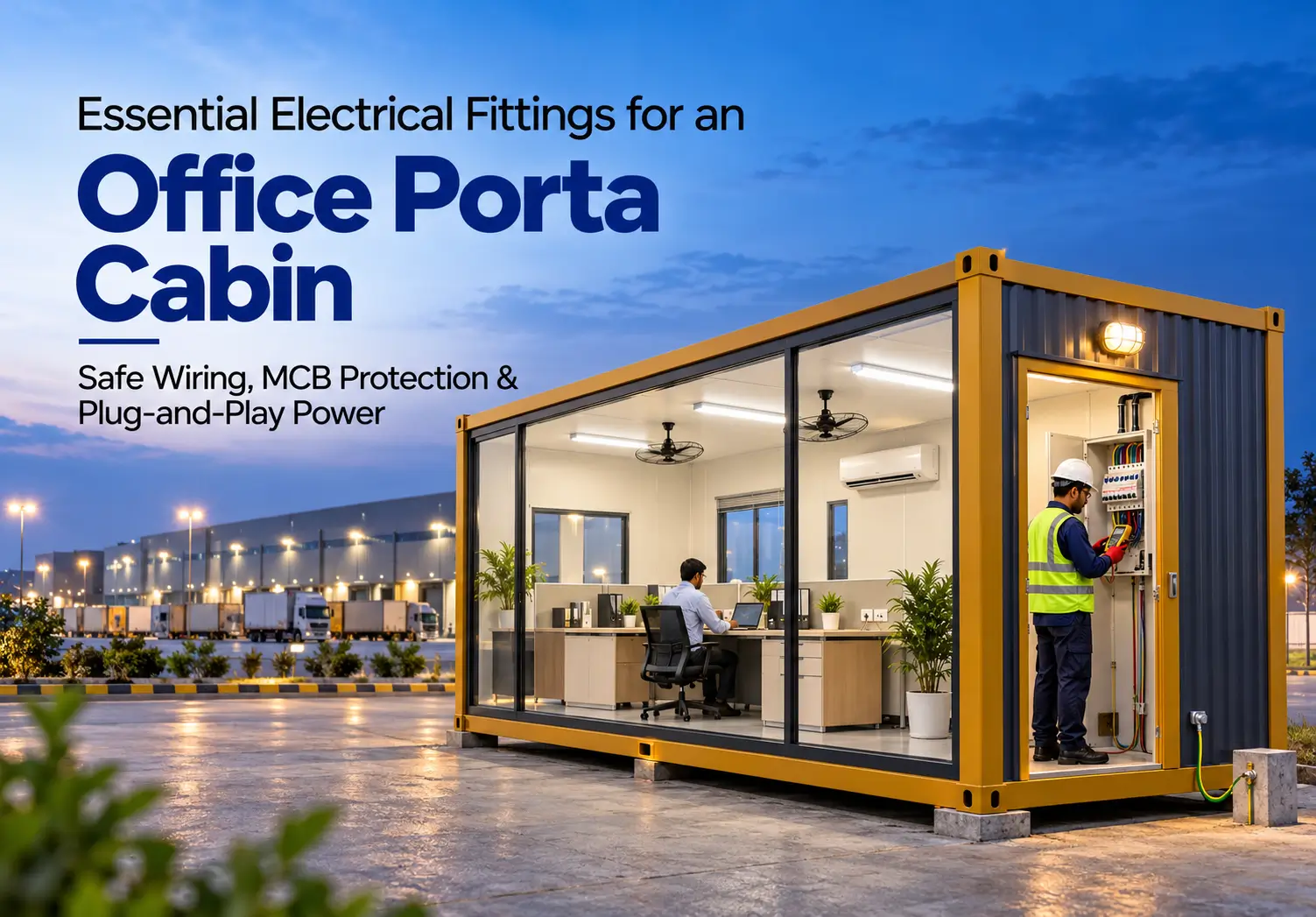 Portable Cabin Guides Essential Electrical Fittings for an Office Porta Cabin